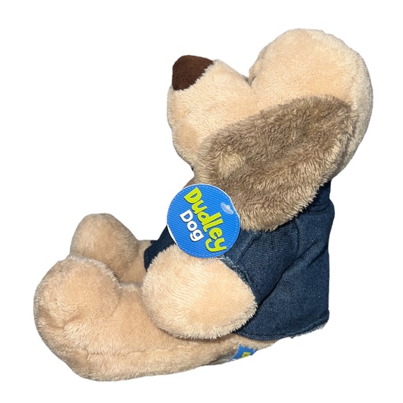 Dudley Dog with Denim Jacket 12" Card Factory Soft Toy Plush Comforter NEW - Picture 2 of 7